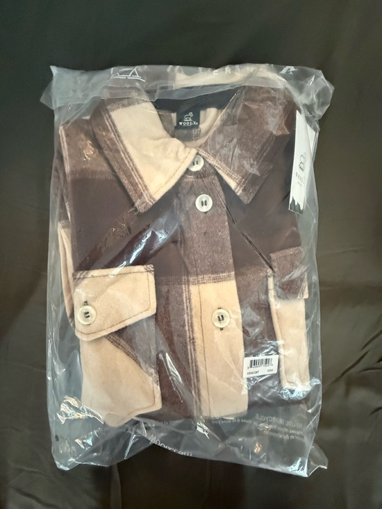 Woolx Jackets & Blazers - WOOLX Sawyer Shacket Brown & Cream Plaid Women's Jacket
